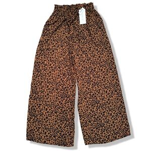 Sienna Sky Jumper Flare Bottoms Cheetah Print Size XS Brown/Black